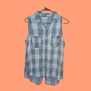 Love, Fire Women's Blue and Grey Vest Size L